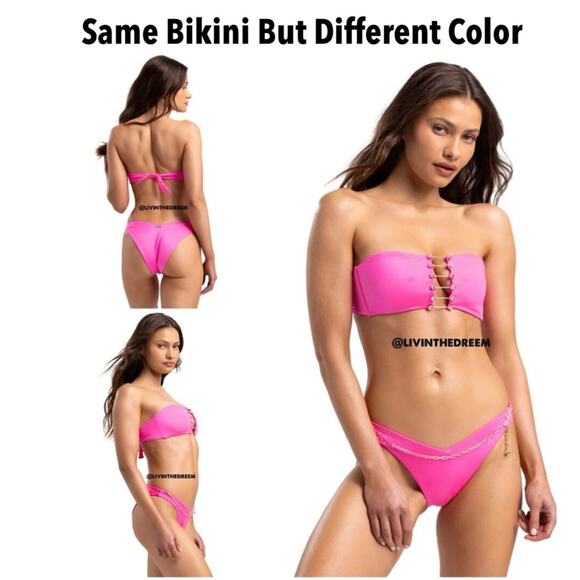 Noelani Bandeau Top XL Serena Skimpy Bottom XL  - Red $320 - Picture 2 of 14